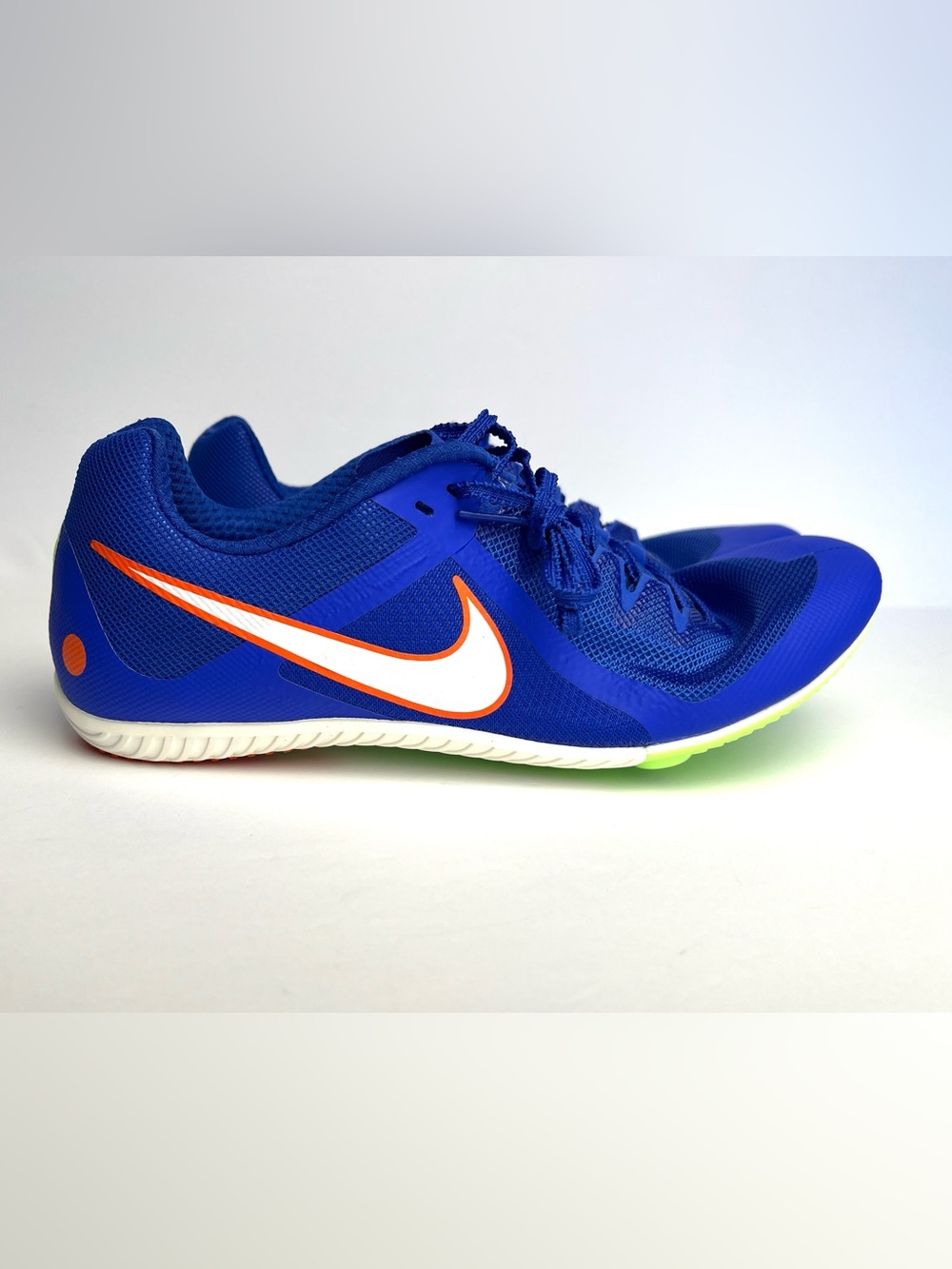 NIKE Rival Multi Use Racer Blue White Track Spikes Shoes Men Sz 11.5 Women Sz 13